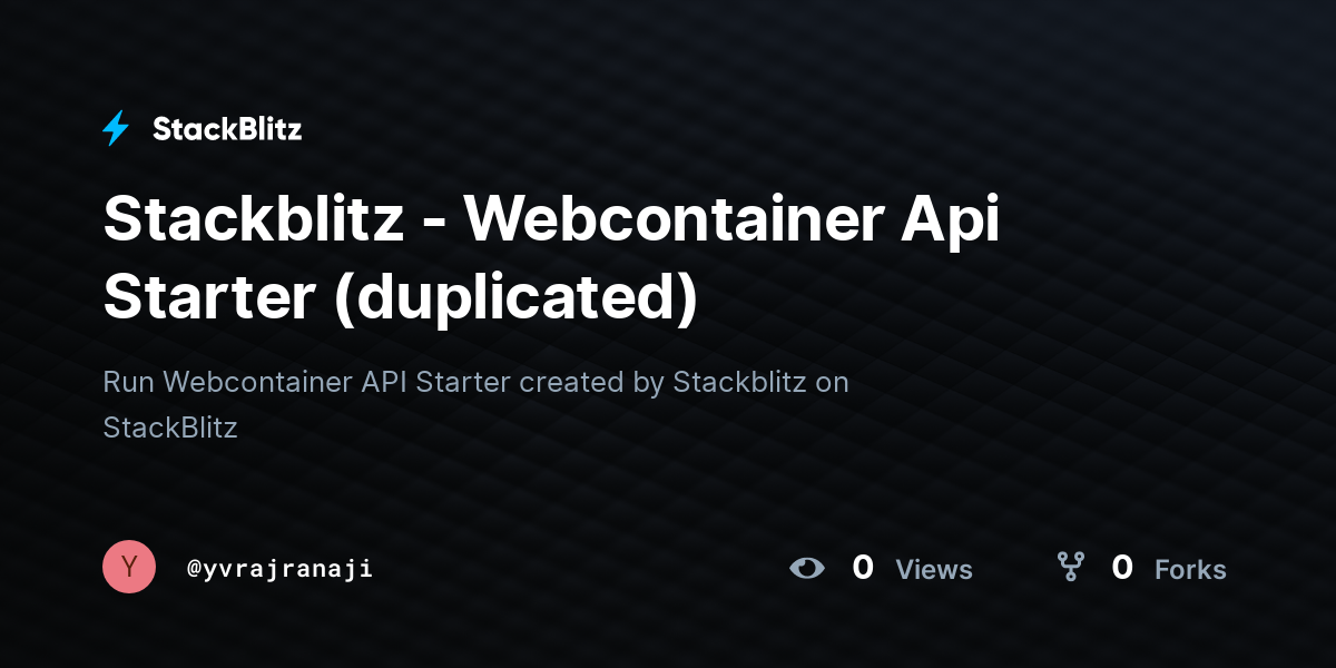 Stackblitz - Webcontainer Api Starter (duplicated) - StackBlitz