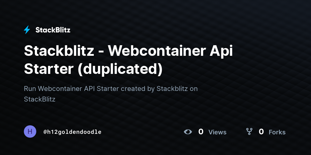 Stackblitz - Webcontainer Api Starter (duplicated) - StackBlitz