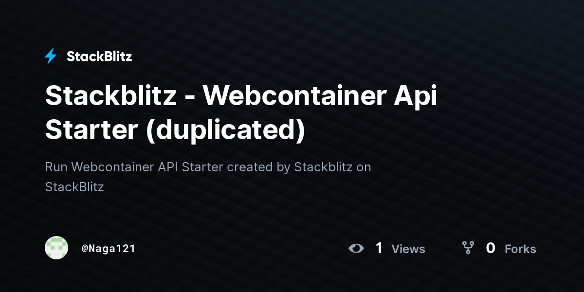 Stackblitz - Webcontainer Api Starter (duplicated) - StackBlitz
