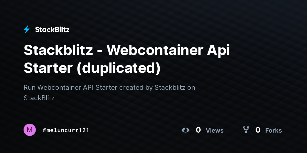 Stackblitz - Webcontainer Api Starter (duplicated) - StackBlitz