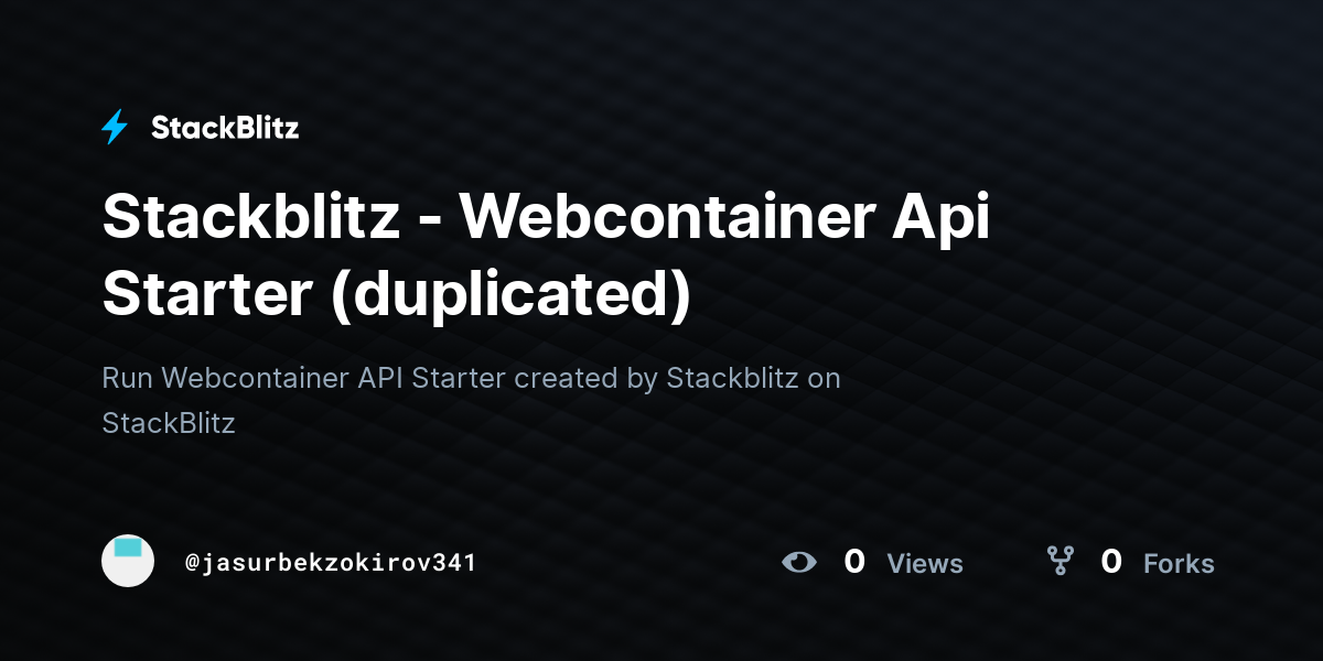 Stackblitz - Webcontainer Api Starter (duplicated) - StackBlitz
