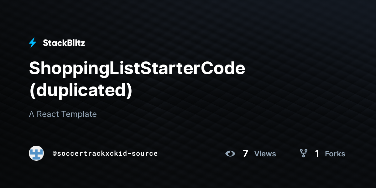 ShoppingListStarterCode (duplicated) - StackBlitz