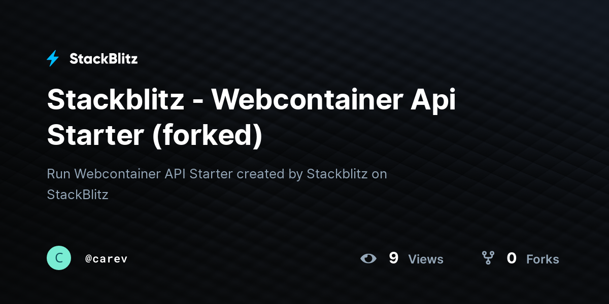 Stackblitz - Webcontainer Api Starter (forked) - StackBlitz