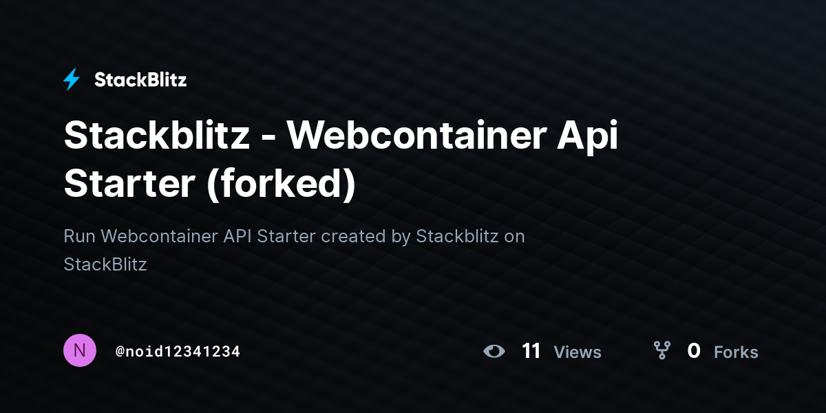 Stackblitz - Webcontainer Api Starter (forked) - StackBlitz