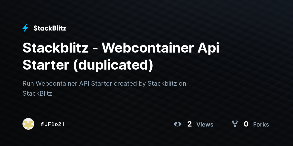 Stackblitz - Webcontainer Api Starter (duplicated) - StackBlitz