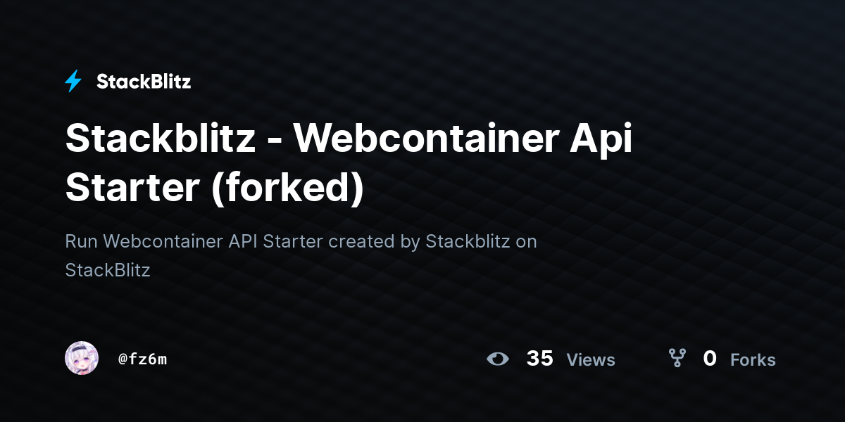 Stackblitz - Webcontainer Api Starter (forked) - StackBlitz