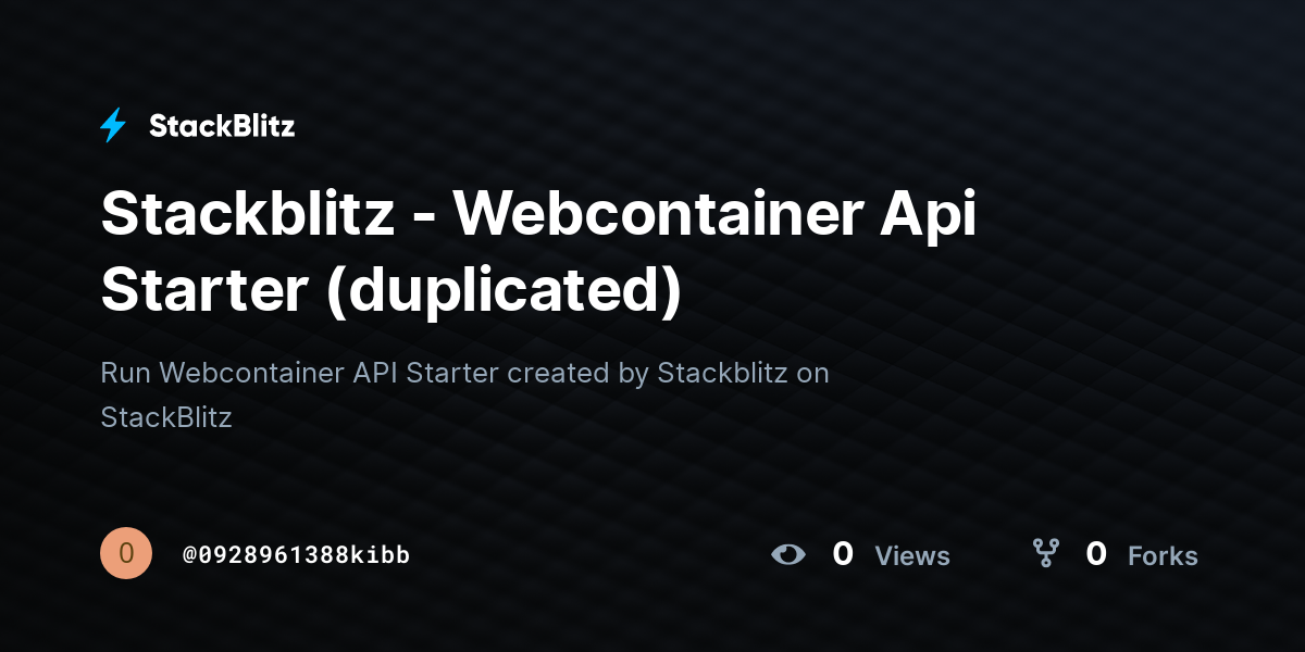 Stackblitz - Webcontainer Api Starter (duplicated) - StackBlitz
