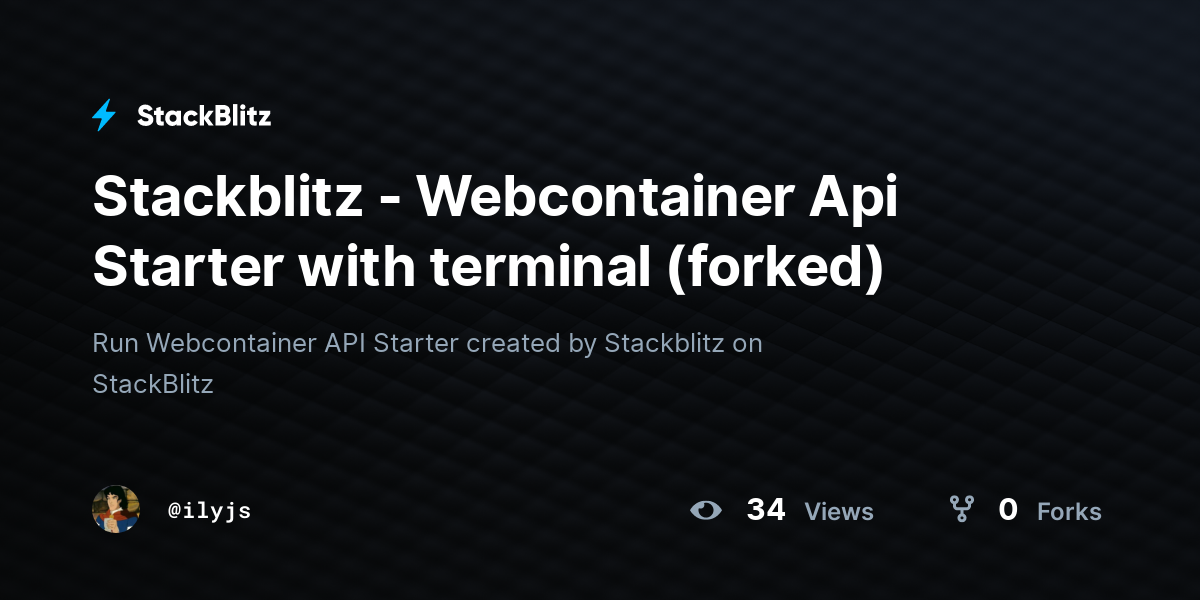 Stackblitz - Webcontainer Api Starter with terminal (forked) - StackBlitz