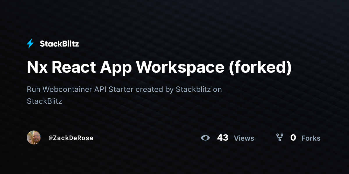 Nx React App Workspace (forked) - StackBlitz