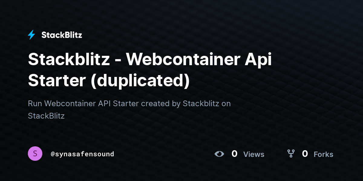 Stackblitz - Webcontainer Api Starter (duplicated) - StackBlitz