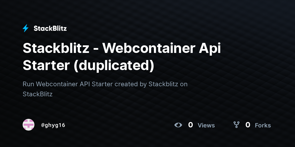 Stackblitz - Webcontainer Api Starter (duplicated) - StackBlitz