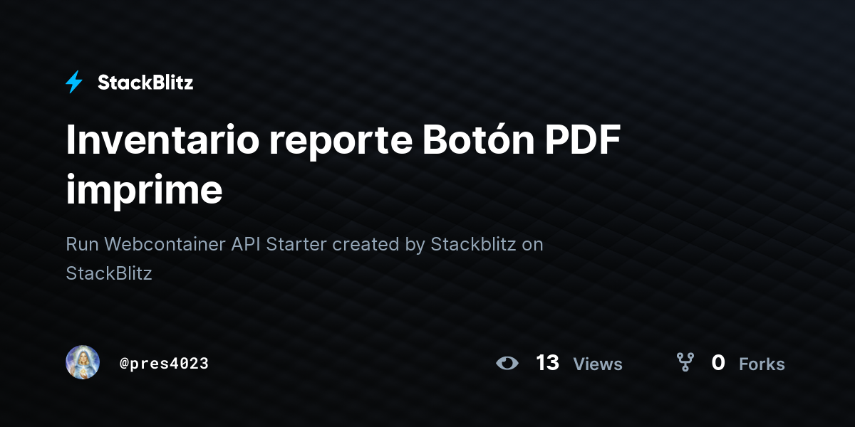 Inventario reporte Botón PDF imprime - StackBlitz