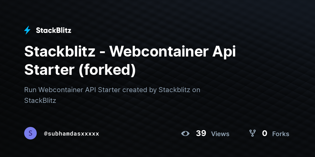 Stackblitz - Webcontainer Api Starter (forked) - StackBlitz