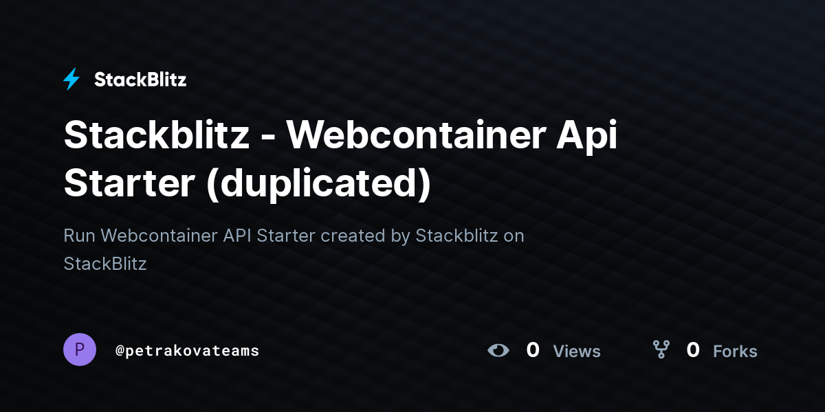 Stackblitz - Webcontainer Api Starter (duplicated) - StackBlitz