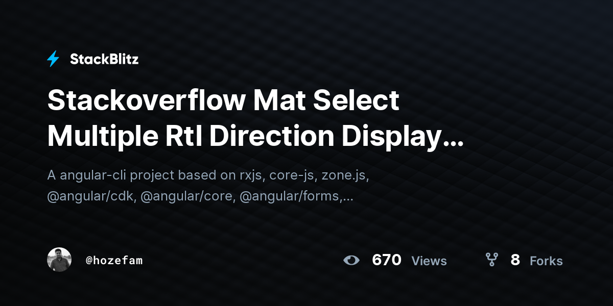 Stackoverflow Mat Select Multiple Rtl Direction Display Reverse (forked ...