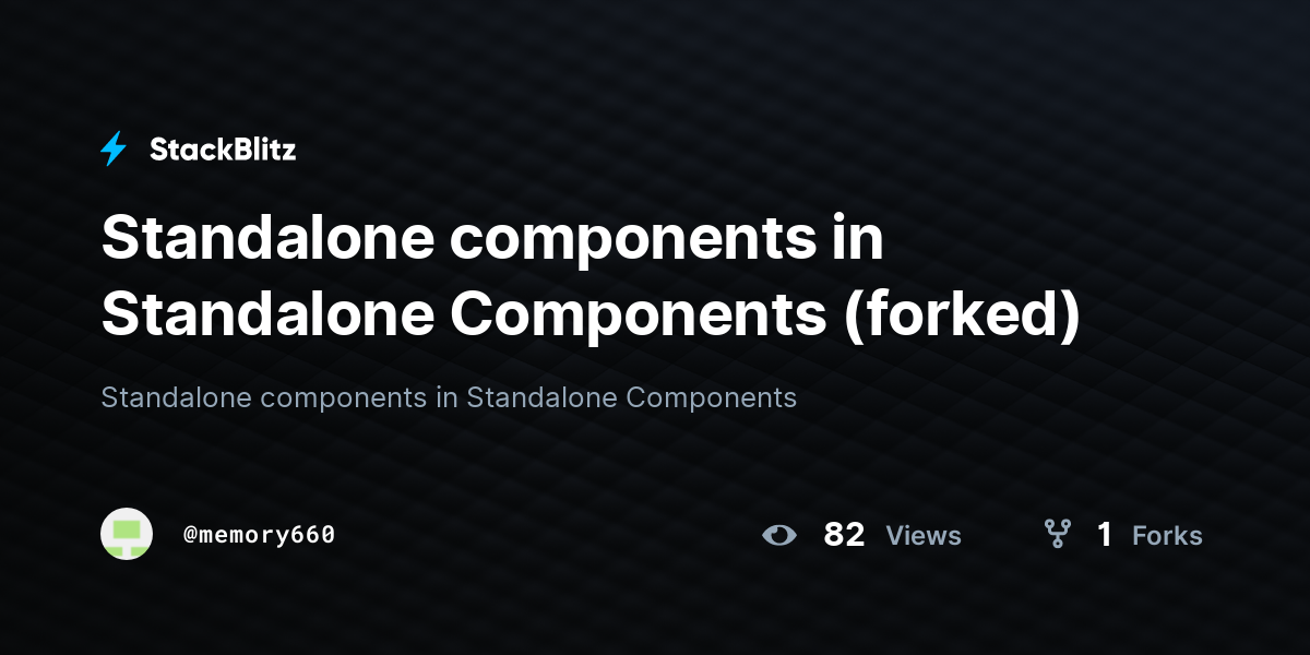 Standalone components in Standalone Components (forked) - StackBlitz