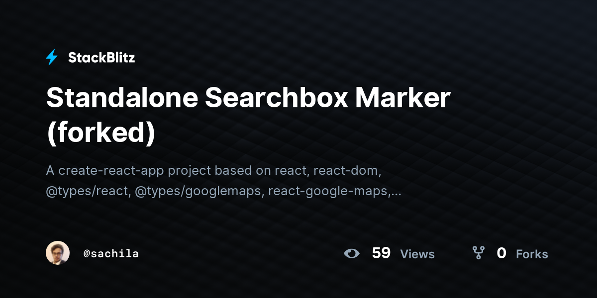 Standalone Searchbox Marker (forked) - StackBlitz