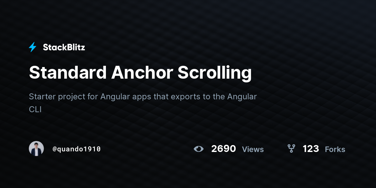 Standard Anchor Scrolling - StackBlitz