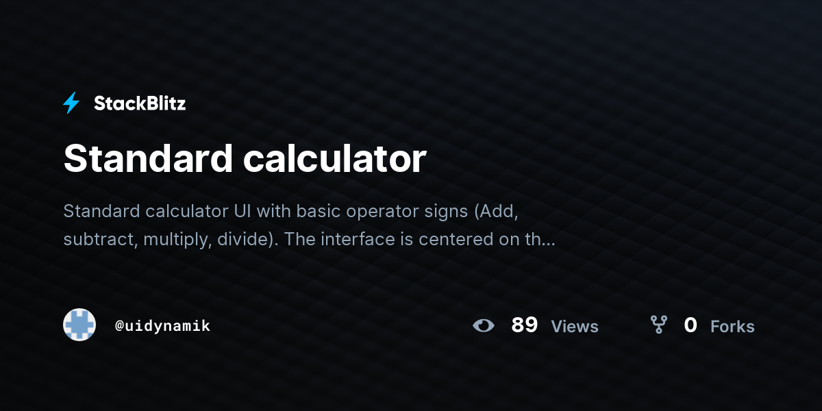 Standard calculator - StackBlitz