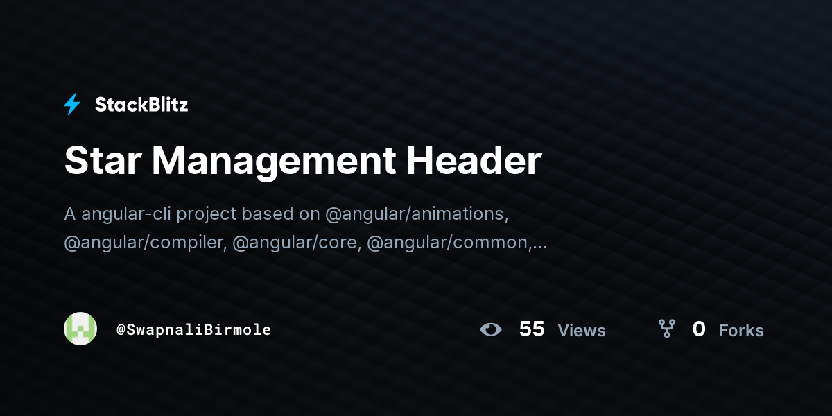 Star Management Header - StackBlitz