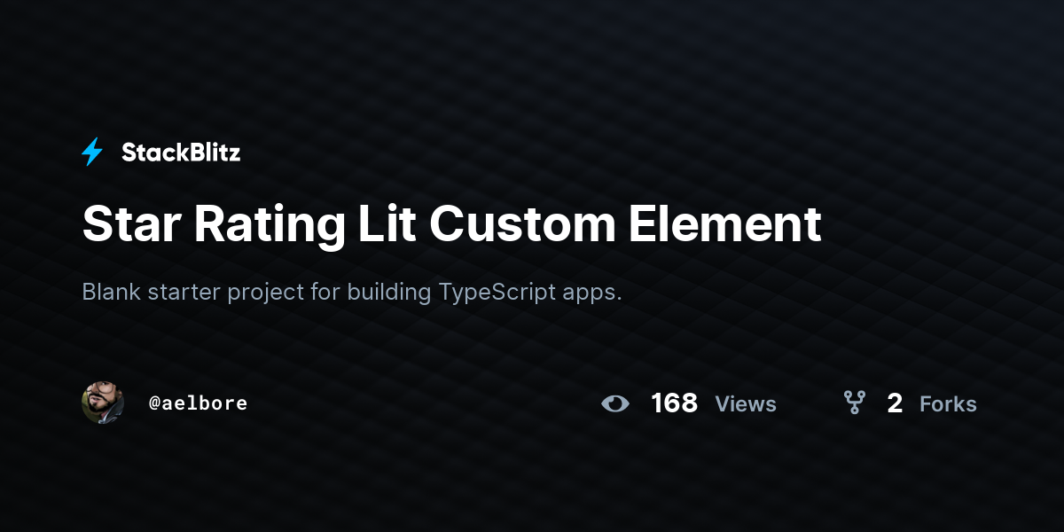 Star Rating Lit Custom Element - StackBlitz