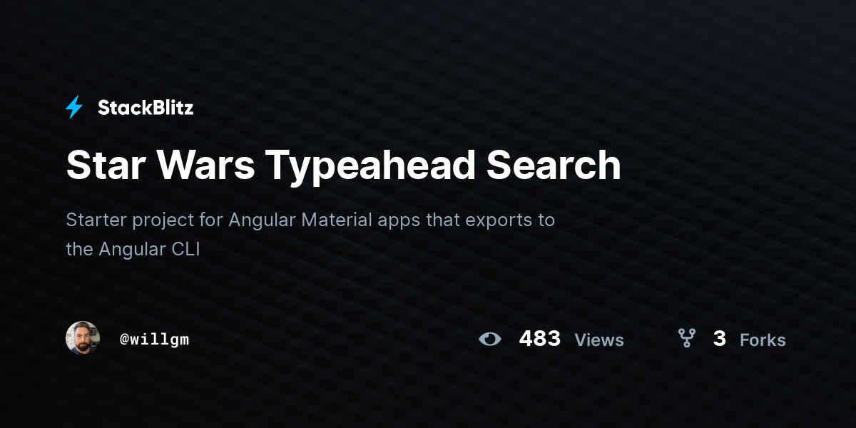 Star Wars Typeahead Search - StackBlitz