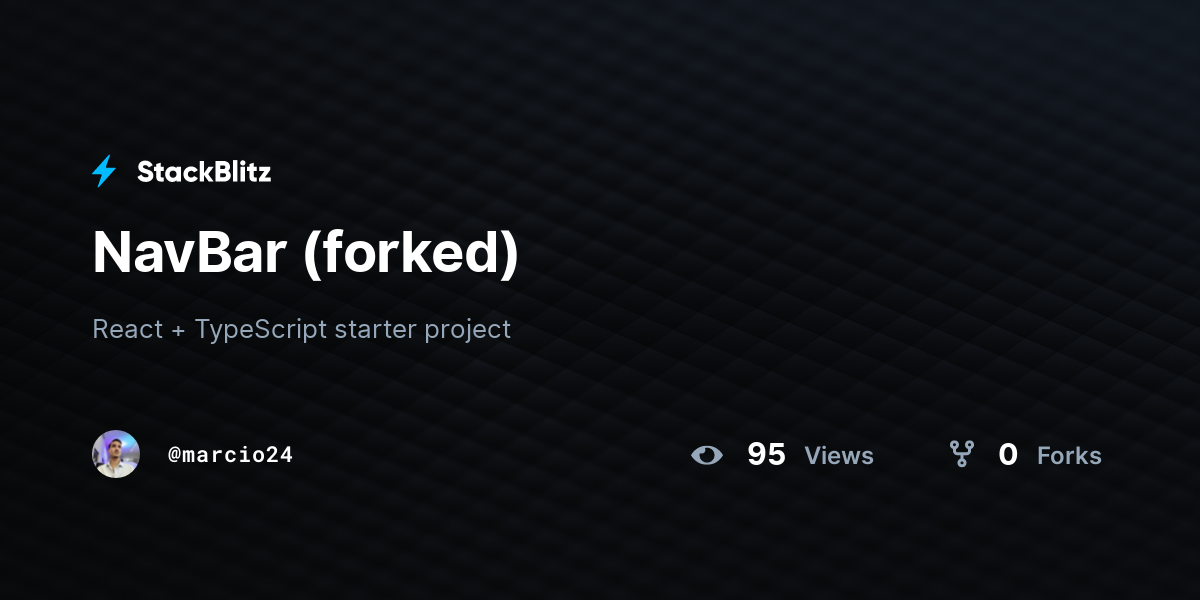 NavBar (forked) - StackBlitz