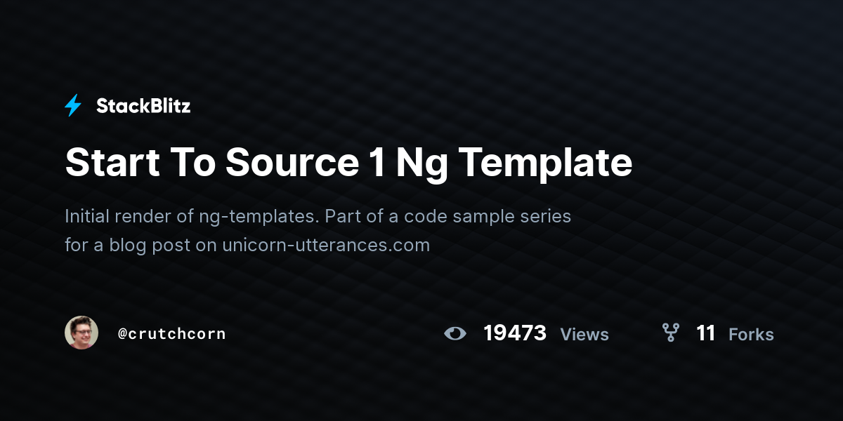 Start To Source 1 Ng Template - StackBlitz