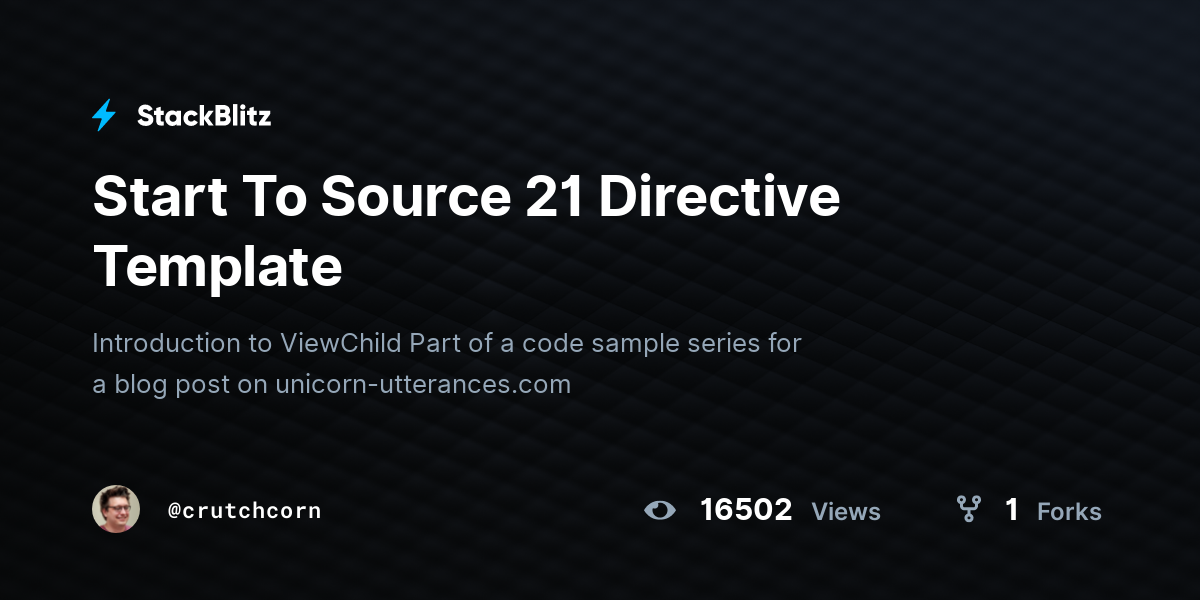 Start To Source 21 Directive Template - StackBlitz
