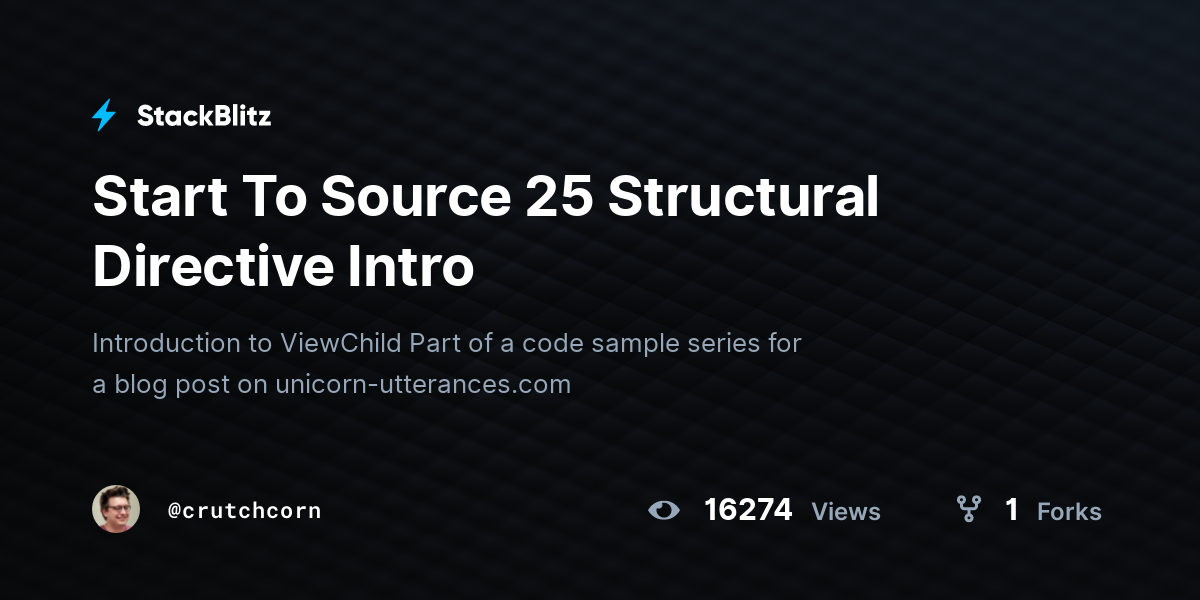 Start To Source 25 Structural Directive Intro - StackBlitz