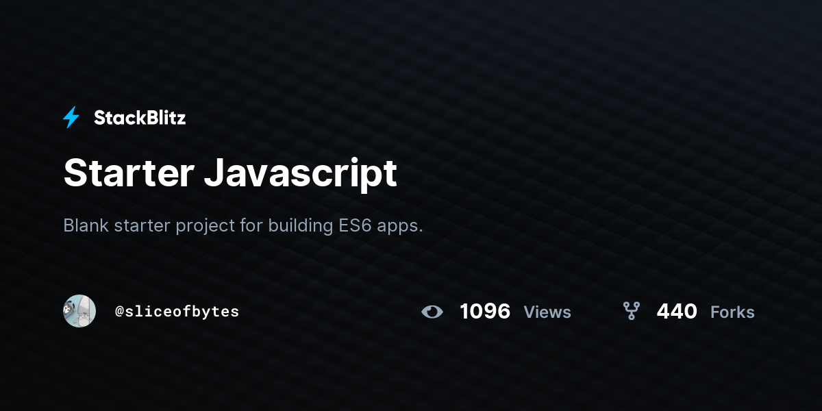 Starter Javascript - StackBlitz