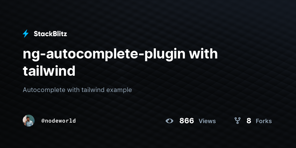 ng-autocomplete-plugin with tailwind - StackBlitz