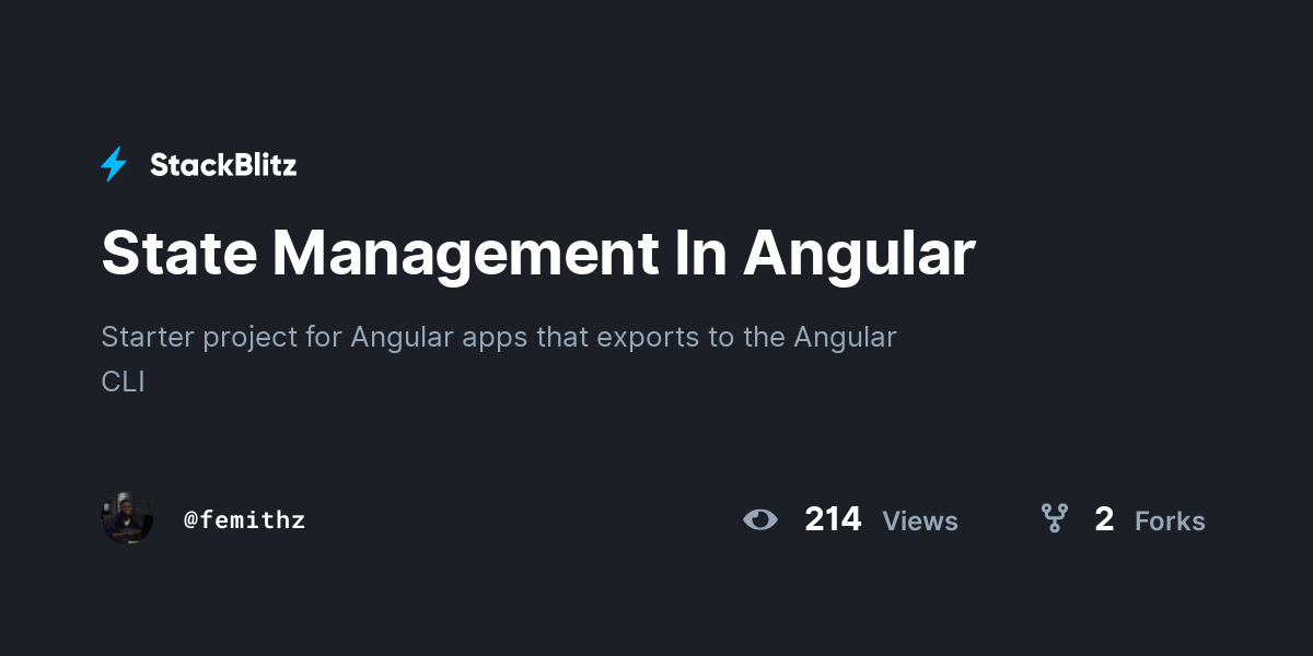State Management In Angular - StackBlitz