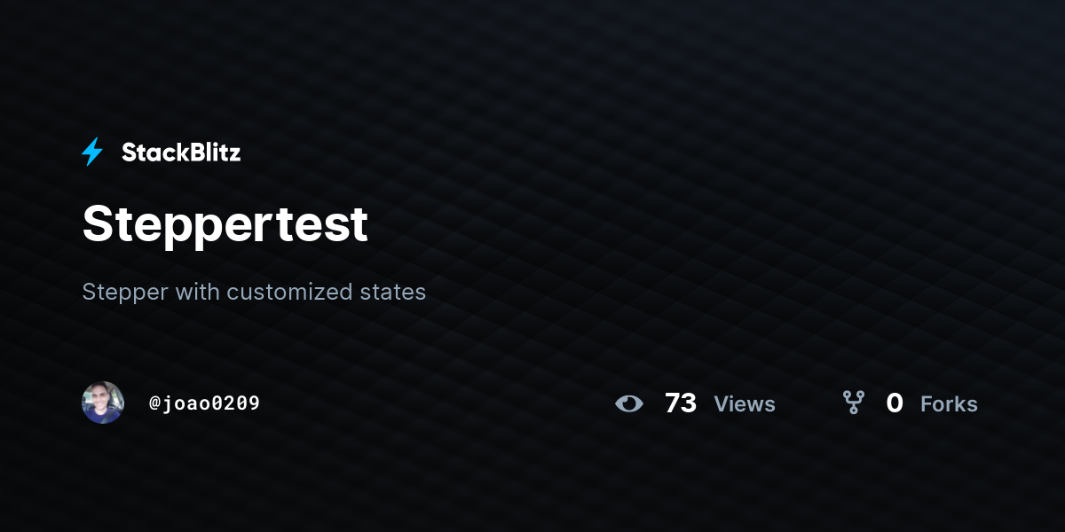 Steppertest - StackBlitz