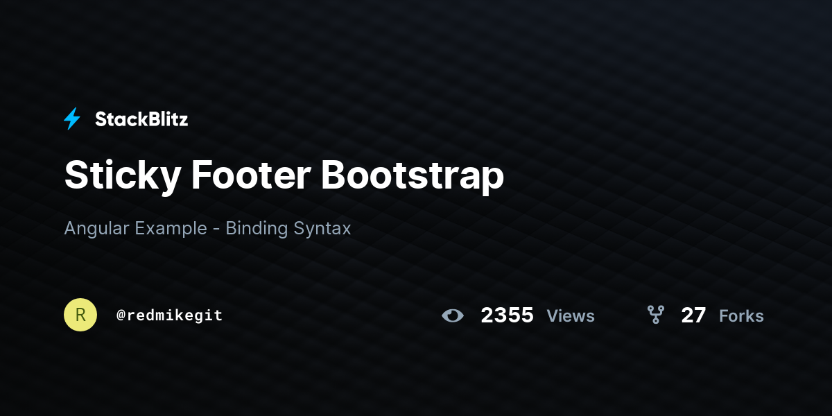 Sticky Footer Bootstrap - StackBlitz