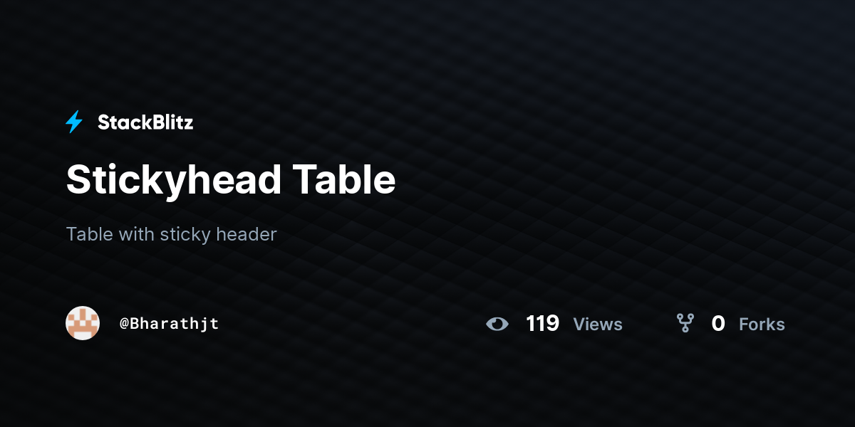 Stickyhead Table - StackBlitz