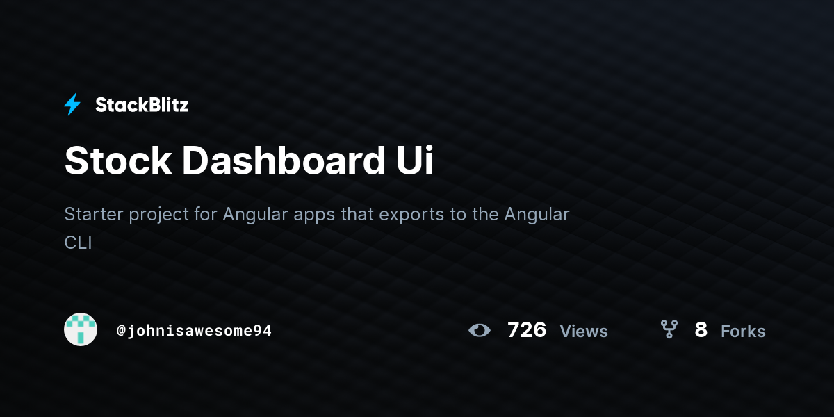 Stock Dashboard Ui - StackBlitz