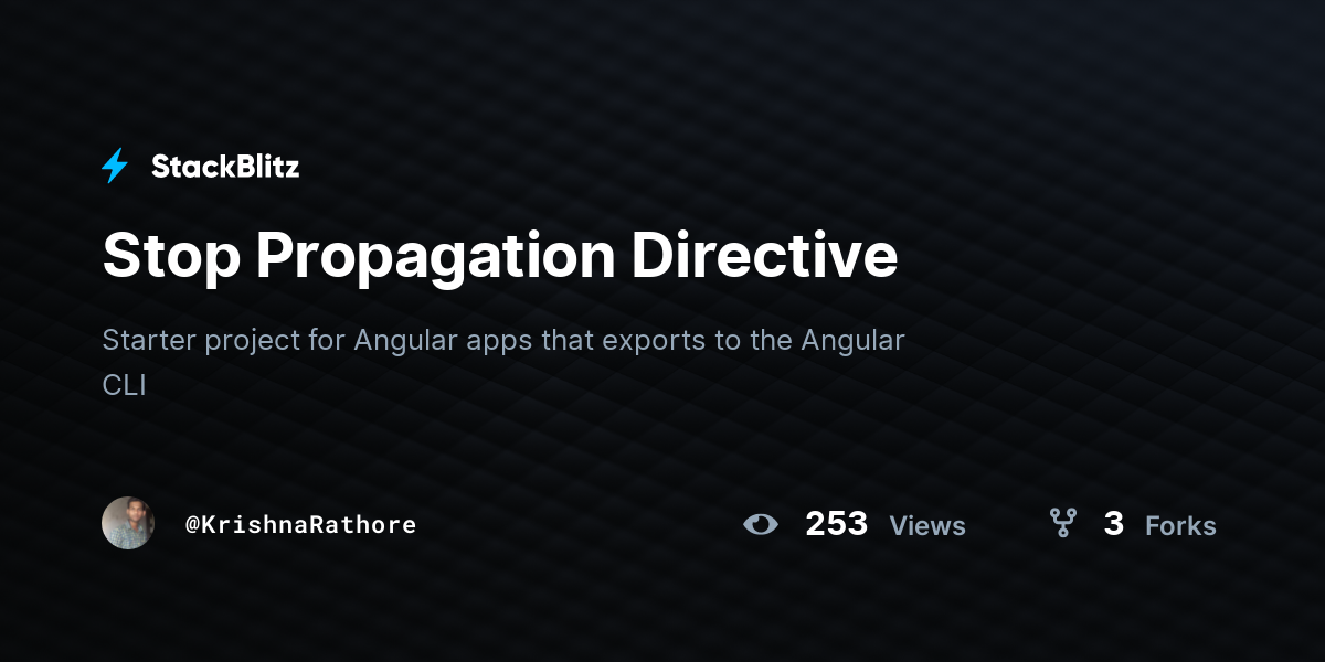 Stop Propagation Directive - StackBlitz