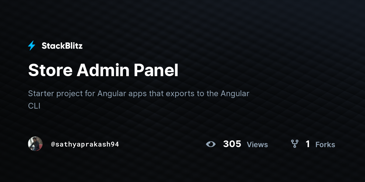 Store Admin Panel - StackBlitz