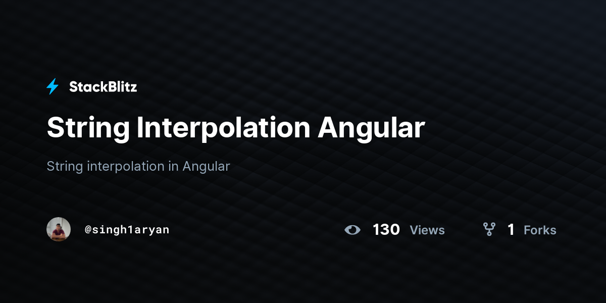 String Interpolation Angular - StackBlitz