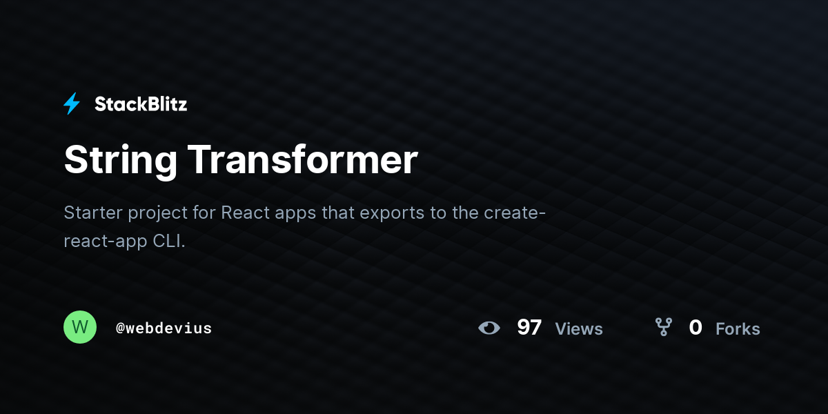 String Transformer - StackBlitz