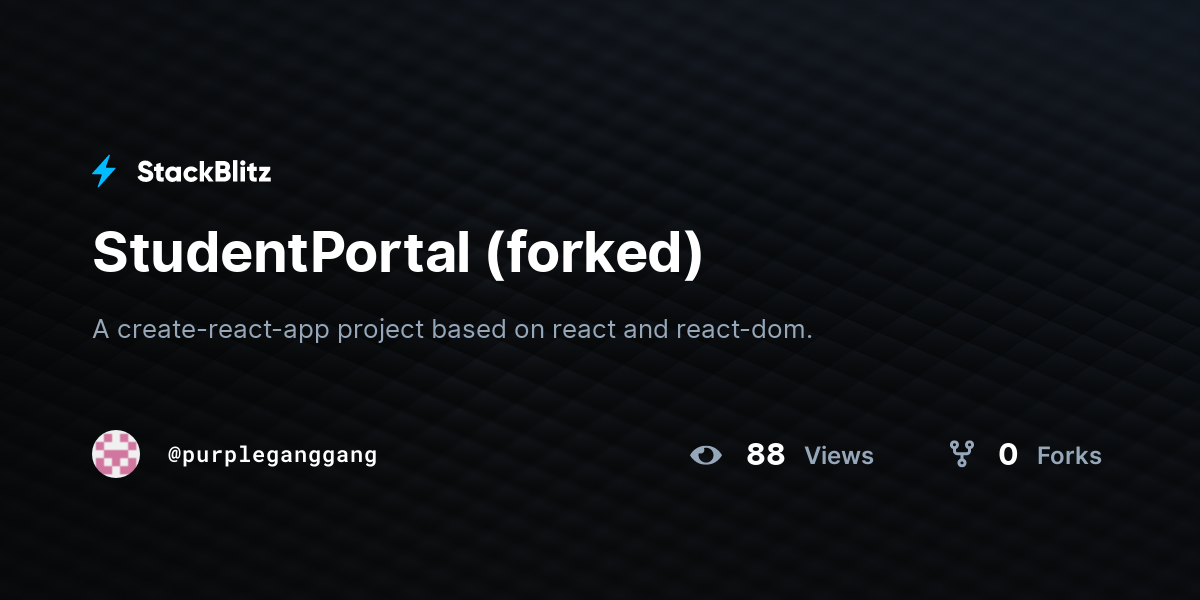 StudentPortal (forked) - StackBlitz
