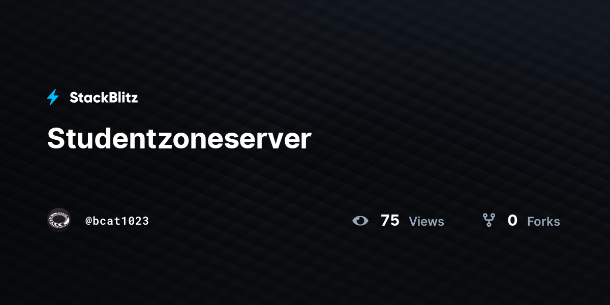 Studentzoneserver - StackBlitz