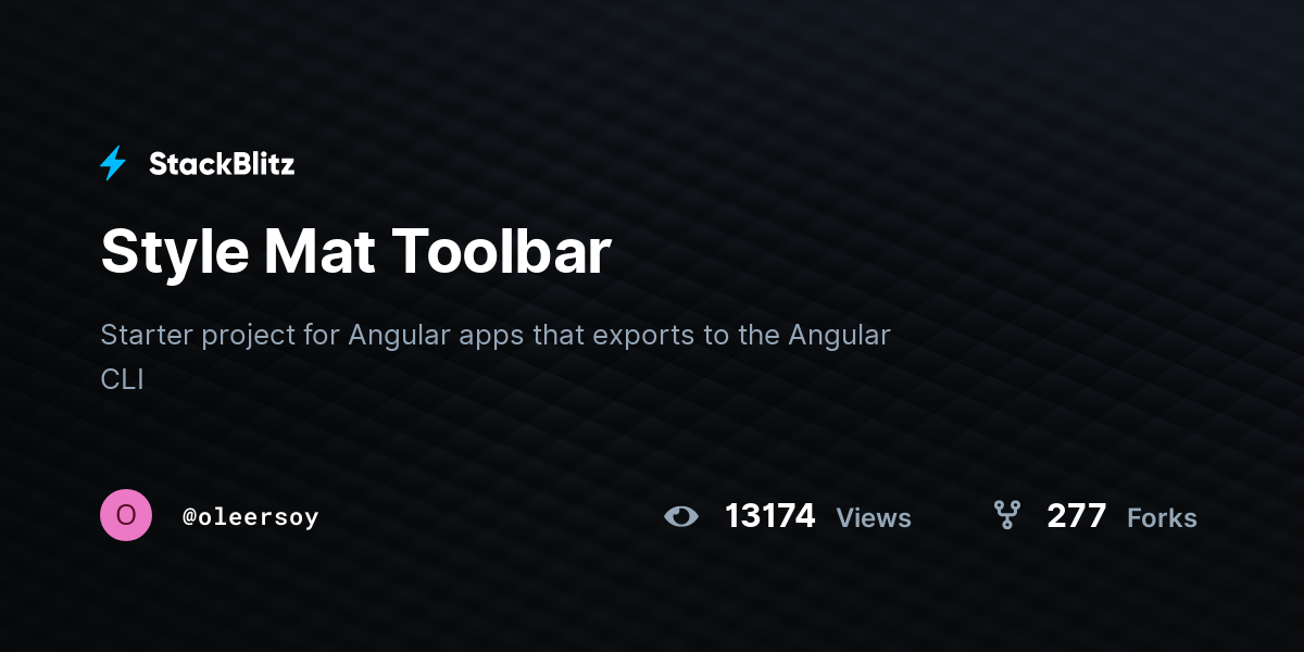Style Mat Toolbar - StackBlitz