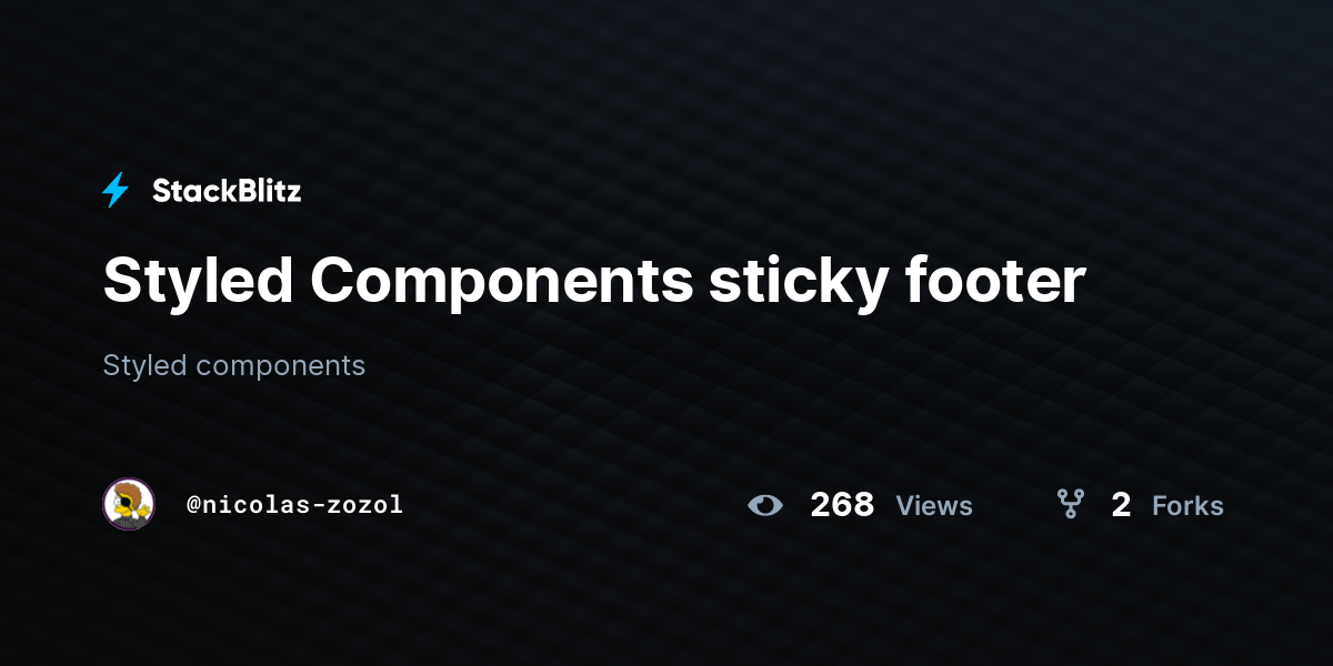 Styled Components sticky footer - StackBlitz