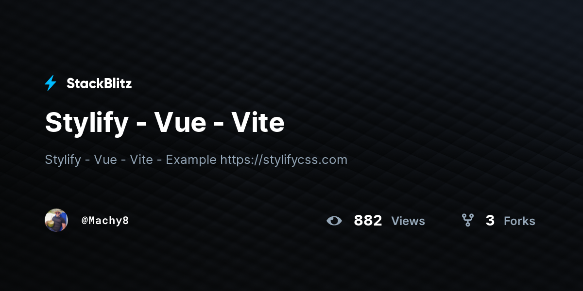 Stylify - Vue - Vite - StackBlitz