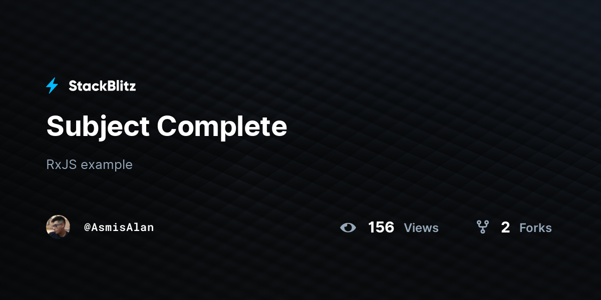 Subject Complete - StackBlitz