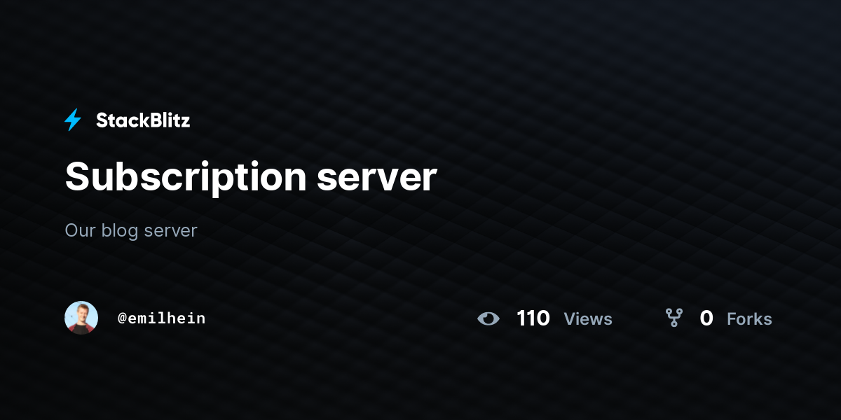Subscription server - StackBlitz
