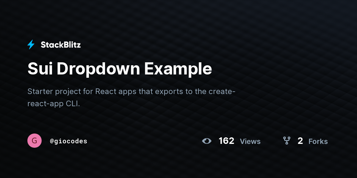 Sui Dropdown Example - StackBlitz