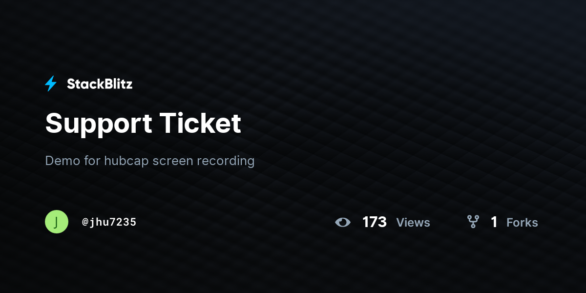 Support Ticket - StackBlitz